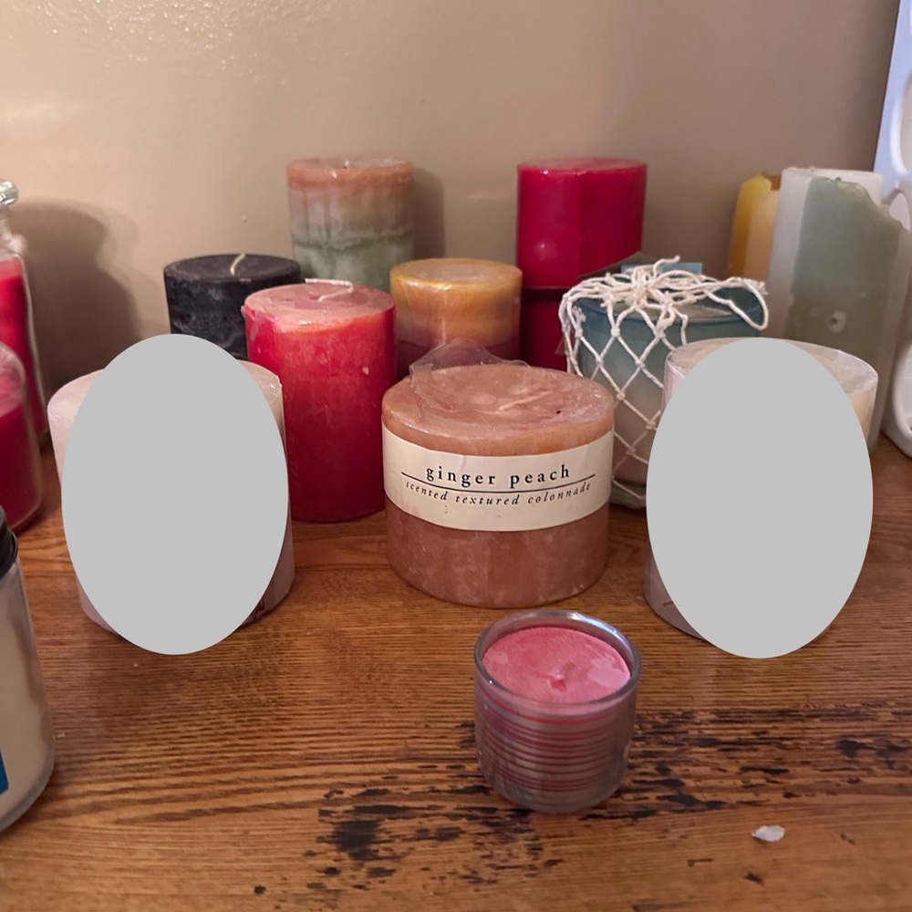 Pier 1 Red and Orange Accent Candles Set